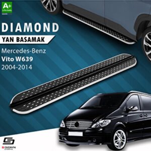 S-Dizayn Mercedes Vito W639 Uzun Şase Diamond Krom Araca Özel Yan Basamak 253 cm 2004-2014