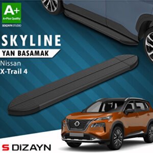 Nissan X-Trail T33 Skyline Siyah Araca Özel Yan Basamak 183 cm 2022 ve Üzeri