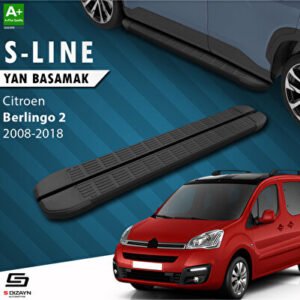 Citroen Berlingo 2 S-Line Siyah Araca Özel Yan Basamak 193 cm 2008-2018