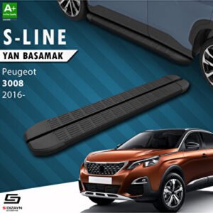 Peugeot 3008 2 S-Line Siyah Araca Özel Yan Basamak 183 cm 2016-2023