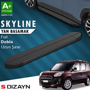 Fiat Doblo 2 Uzun Şase Skyline Siyah Araca Özel Yan Basamak 223 cm 2010-2023