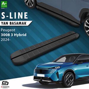 Peugeot 3008 3 Hybrid S-Line Siyah Araca Özel Yan Basamak 183 cm 2024 ve Üzeri