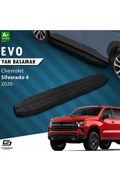 1_org_zoom-1327.jpg S-Dizayn Chevrolet Silverado 4 Uzun Şase Evo Siyah Araca Özel Yan Basamak 253 cm 2020 ve Üzeri - Görsel 1