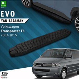 S-Dizayn Volkswagen Transporter T5 Kısa Şase Evo Siyah Araca Özel Yan Basamak 213 cm 2003-2015
