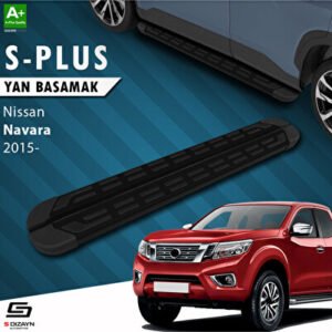 S-Dizayn Nissan Navara 3 S-Plus Siyah Araca Özel Yan Basamak 203 cm 2015 ve Üzeri