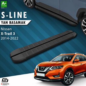 Nissan X-Trail T32 S-Line Siyah Araca Özel Yan Basamak 183 cm 2014-2022