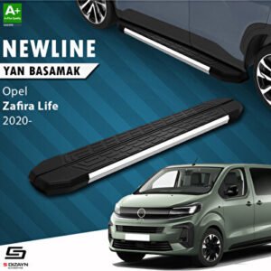 Opel Zafira Life Uzun Şase NewLine Krom Araca Özel Yan Basamak 243 cm 2020 ve Üzeri