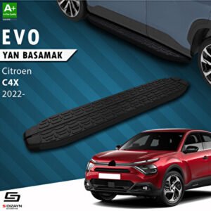 S-Dizayn Citroen C4 X Evo Siyah Araca Özel Yan Basamak 183 cm 2022 ve Üzeri