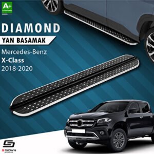 S-Dizayn Mercedes X-Class Diamond Krom Araca Özel Yan Basamak 203 cm 2018-2020