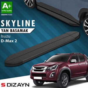 Isuzu D-Max 2 Skyline Siyah Araca Özel Yan Basamak 203 cm 2012-2019