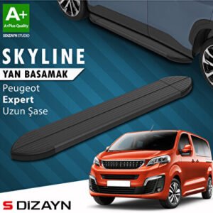Peugeot Expert 3 Uzun Şase Skyline Siyah Araca Özel Yan Basamak 243 cm 2016 ve Üzeri