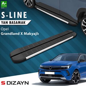 S-Dizayn Opel Grandland X Makyajlı Hybrid S-Line Alüminyum Araca Özel Yan Basamak 183 cm 2021-2024 OP