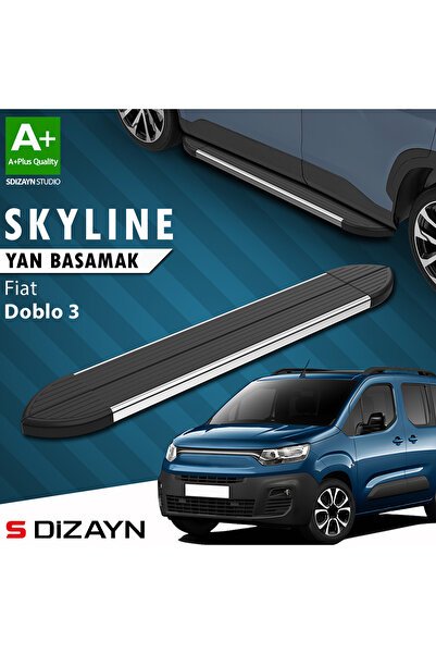 1_org_zoom-1572.jpg Fiat Doblo 3 Kısa Şase Skyline Krom Araca Özel Yan Basamak 203 cm 2023 ve Üzeri - Görsel 1
