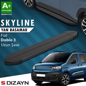 Fiat Doblo 3 Uzun Şase Skyline Siyah Araca Özel Yan Basamak 213 cm 2023 ve Üzeri