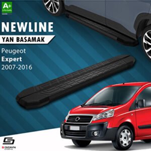S-Dizayn Peugeot Expert 2 Kısa Şase Newline Siyah Araca Özel Yan Basamak 219 cm 2007-2016