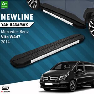 S-Dizayn Mercedes Vito W447 Uzun Şase Newline Alüminyum Araca Özel Yan Basamak 259 cm 2014 ve Üzeri