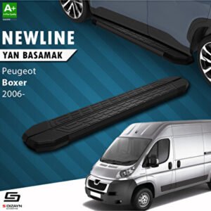 S-Dizayn Peugeot Boxer 3 Kısa Şase Newline Siyah Araca Özel Yan Basamak 209 cm 2006 ve Üzeri