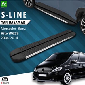 Mercedes Vito W639 Kısa Şase S-Line Krom Araca Özel Yan Basamak 233 cm 2004-2014
