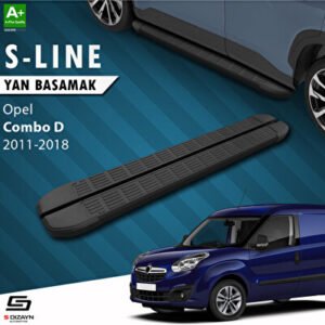 Opel Combo D Uzun Şase S-Line Siyah Araca Özel Yan Basamak 223 cm 2011-2018