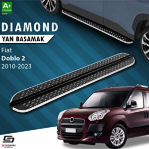 S-Dizayn Fiat Doblo 2 Uzun Şase Diamond Krom Araca Özel Yan Basamak 223 cm 2010-2023