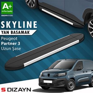 Peugeot Partner 3 Uzun Şase Skyline Alüminyum Araca Özel Yan Basamak 213 cm 2018 ve Üzeri