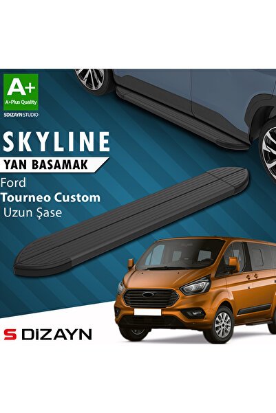 1_org_zoom-1699.jpg Ford Tourneo Custom Uzun Şase Skyline Siyah Araca Özel Yan Basamak 243 cm 2012-2023 - Görsel 1