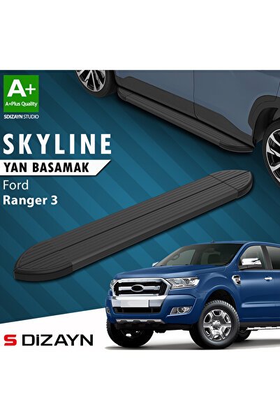 1_org_zoom-1704.jpg Ford Ranger 3 Skyline Siyah Araca Özel Yan Basamak 203 cm 2012-2022 - Görsel 1