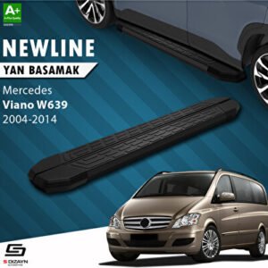 S-Dizayn Mercedes Viano W639 Kısa Şase Newline Siyah Araca Özel Yan Basamak 239 cm 2004-2014