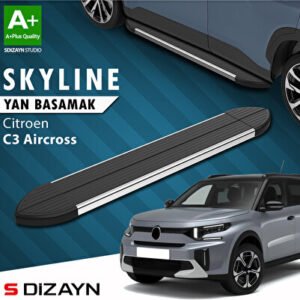 S-Dizayn Citroen C3 Aircross 2 Skyline Krom Araca Özel Yan Basamak 183 cm 2024 ve Üzeri