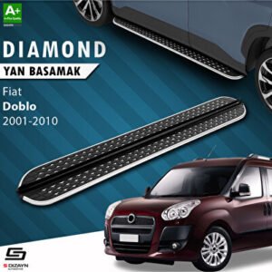 S-Dizayn Fiat Doblo Uzun Şase Diamond Krom Araca Özel Yan Basamak 223 cm 2001-2010