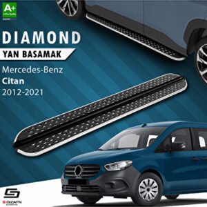 S-Dizayn Mercedes Citan Uzun Şase Diamond Krom Araca Özel Yan Basamak 223 cm 2012-2021