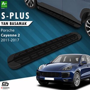 S-Dizayn Porsche Cayenne 2 S-plus Siyah Araca Özel Yan Basamak 193 cm 2011-2017