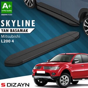 Mitsubishi L200 4 Skyline Siyah Araca Özel Yan Basamak 193 cm 2006-2015