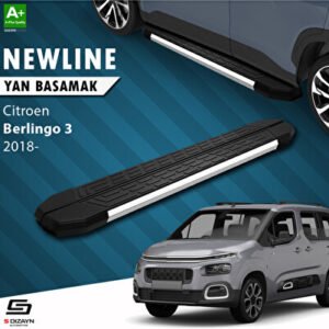 Citroen Berlingo 3 Uzun Şase NewLine Krom Araca Özel Yan Basamak 213 cm 2018 ve Üzeri