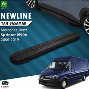 S-Dizayn Mercedes Sprinter W906 Kısa Şase Newline Siyah Araca Özel Yan Basamak 269 cm 2006-2019