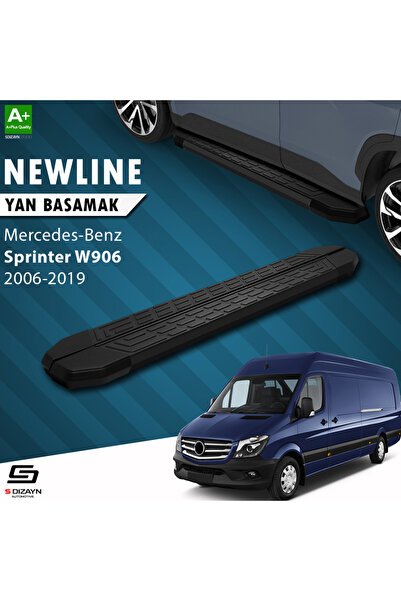 1_org_zoom-2198.jpg S-Dizayn Mercedes Sprinter W906 Kısa Şase Newline Siyah Araca Özel Yan Basamak 269 cm 2006-2019 - Görsel 1