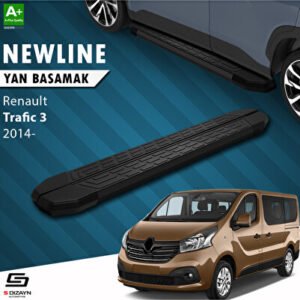 Renault Trafic 3 Kısa Şase NewLine Siyah Araca Özel Yan Basamak 223 cm 2014-2020