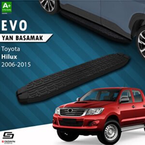 S-Dizayn Toyota Hilux 7 Evo Siyah Araca Özel Yan Basamak 203 cm 2006-2015