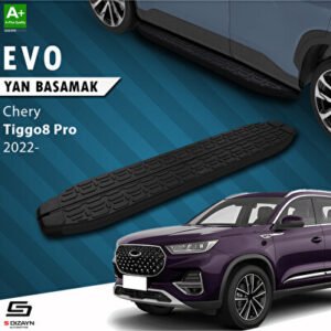 S-Dizayn Chery Tiggo8 Pro Evo Siyah Araca Özel Yan Basamak 183 cm 2022 ve Üzeri