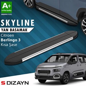 Citroen Berlingo 3 Kısa Şase Skyline Krom Araca Özel Yan Basamak 203 cm 2018 ve Üzeri