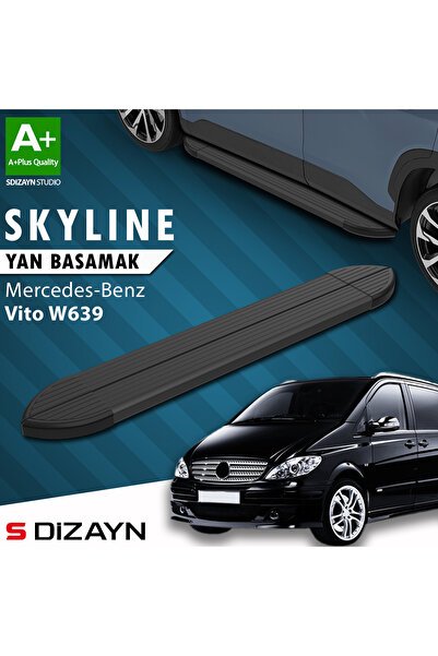 1_org_zoom-2259.jpg Mercedes Vito W639 Kısa Şase Skyline Siyah Araca Özel Yan Basamak 233 cm 2004-2014 - Görsel 1