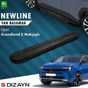 S-Dizayn Opel Grandland X Makyajlı Hybrid NewLine Siyah Araca Özel Yan Basamak 183 cm 2021-2024 OP-GX