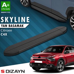 S-Dizayn Citroen C4 X Skyline Siyah Araca Özel Yan Basamak 183 cm 2022 ve Üzeri