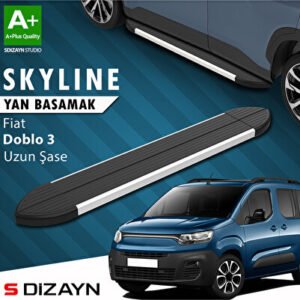 Fiat Doblo 3 Uzun Şase Skyline Alüminyum Araca Özel Yan Basamak 213 cm 2023 ve Üzeri