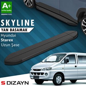 Hyundai H-1 Starex Uzun Şase Skyline Siyah Araca Özel Yan Basamak 213 cm 1998-2007
