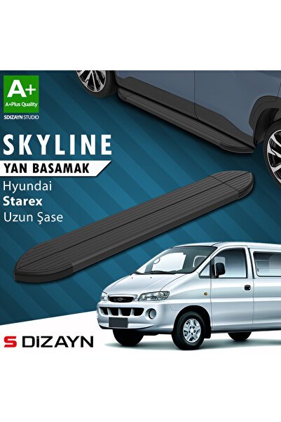 1_org_zoom-2303.jpg Hyundai H-1 Starex Uzun Şase Skyline Siyah Araca Özel Yan Basamak 213 cm 1998-2007 - Görsel 1