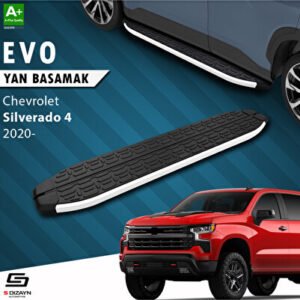 S-Dizayn Chevrolet Silverado 4 Uzun Şase Evo Alüminyum Araca Özel Yan Basamak 253 cm 2020 ve Üzeri