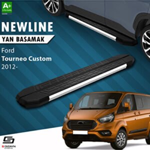 S-Dizayn Ford Tourneo Uyumlu Custom Kısa Şase Newline Krom Araca Özel Yan Basamak 209 cm 2012-2023