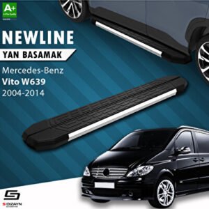 S-Dizayn Mercedes Vito W639 Uzun Şase Newline Krom Araca Özel Yan Basamak 259 cm 2004-2014