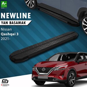 S-Dizayn Nissan Qashqai 3 Newline Siyah Araca Özel Yan Basamak 179 cm 2021 ve Üzeri